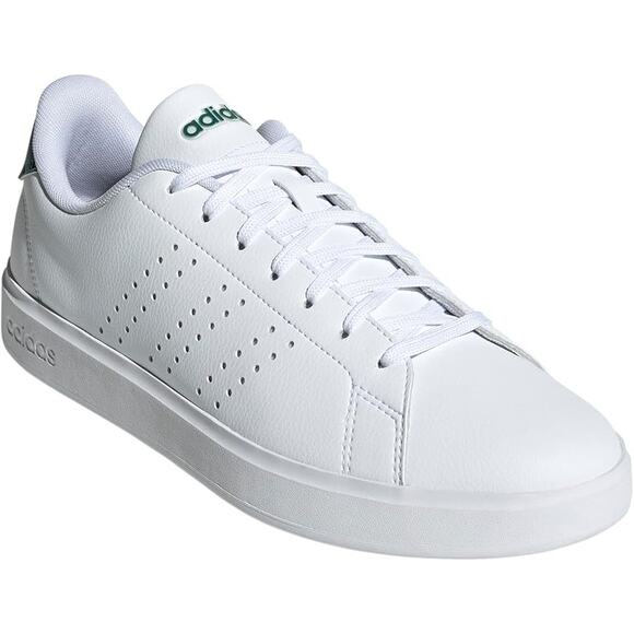 NWT adidas Men's Advantage 2.0 Sneakers White/Black/Green Size 9 Tennis - Picture 1 of 6
